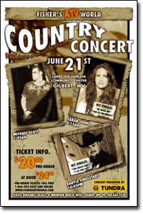 Fishers ATV World Country Concert Flyer