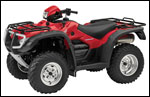 Red Honda Foreman Rubicon ATV