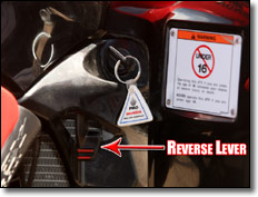 Honda TRX 700XX ATV Reverse Lever & Key Igni