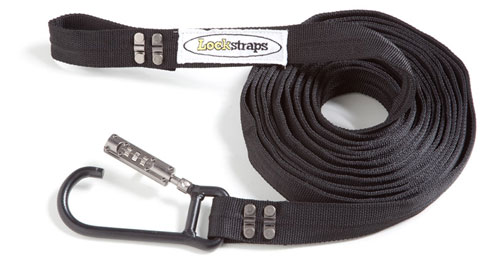 Lockstraps Inc. #301 Universal Single Cmbination Locking Carabineer with a 24 Foot Cable / Strap