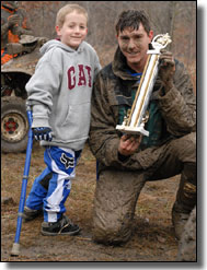 Brent Sturdivant presented his win trophy to one of his race fans