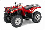 Red 2007 Yamaha Grizzly 350 Automatic ATV