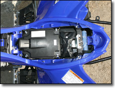 2008 Yamaha Raptor 250 ATV easily removable seat