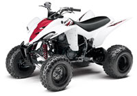 White Yamaha Raptor 350 Sport ATV 