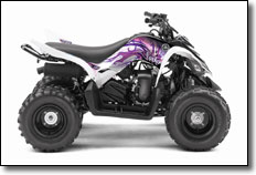 2012 Yamaha Raptor 90 Youth ATV with Nebula Graphics 